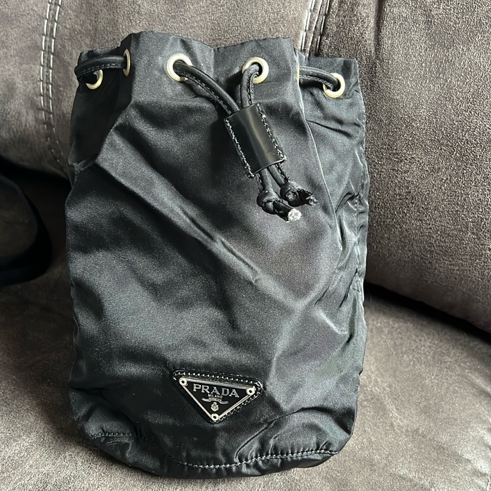Small Prada black nylon bag with drawstring